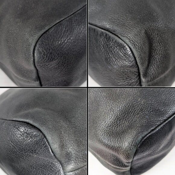 Fossil Vickery Black Leather Drawstring Bucket Shoulder Bag Boho Purse - Picture 6 of 9